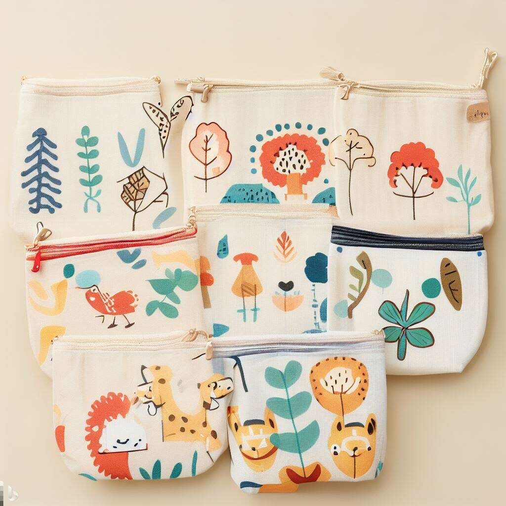 pochettes en coton sur mesure avec zippers