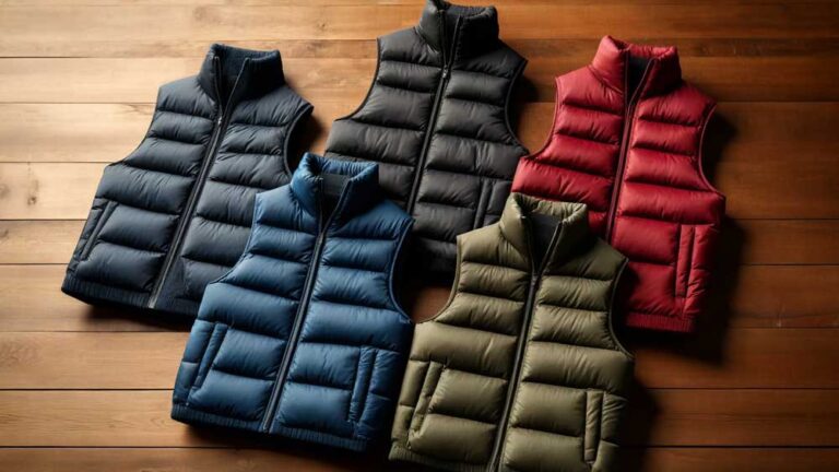 Différents modèles de vestes sans manches pour illustrer un guide sur la personnalisation de bodywarmer sur mesure.